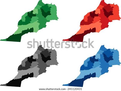 Highly Detailed Morocco Political Map Four 库存矢量图（免版税）245120431