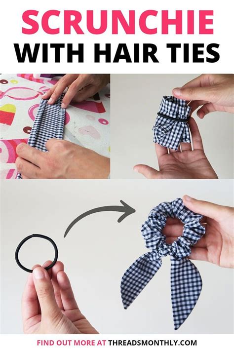 Diy Scrunchie With Hair Tie New Easiest Sewing Tutorial Free Pattern Printable Sewing