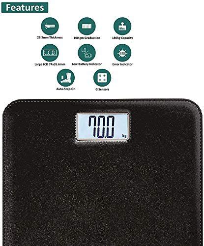 Meditive Digital Human Weighing Scale Leather Look Fiber Body Maximum