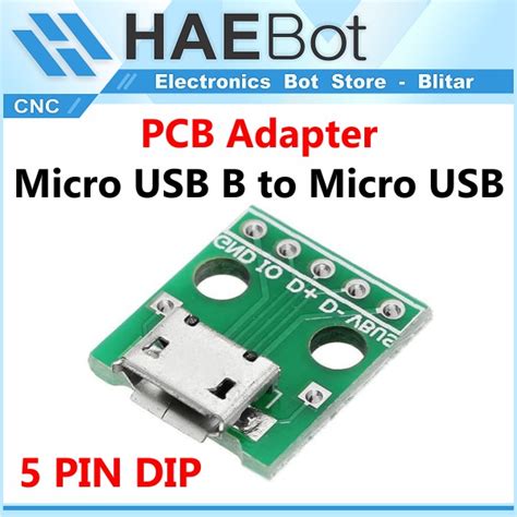 Jual Haebot Pcb Adapter Micro Mikro Usb B Port Female Dip Socket