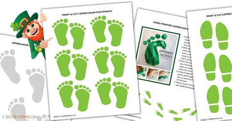 Painted And Printable Leprechaun Footprints For St Patricks Day • B