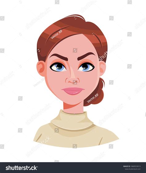 Stock Vector Face Expression Brown Haired Stock Vector Royalty Free