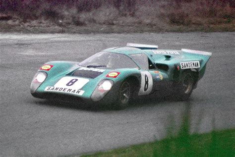 Hans Herrmann In David Pipers Lola T70 Mk3b On A Foggy Day In October