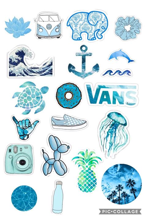 Blue Aesthetic Stickers Sticker Art Print Stickers Aesthetic Stickers