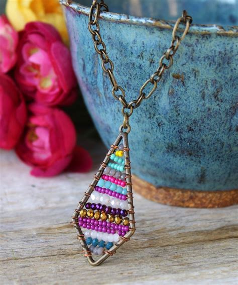 Colorful Beaded Gemstone Chain Necklace Necklace Gemstones Boho