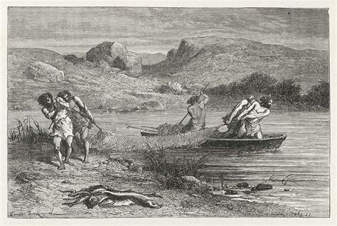 Fishing With Nets From A Boat Drawing By Mary Evans Picture Library