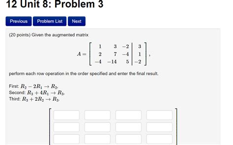 Solved Given The Augmented Matrix A Chegg