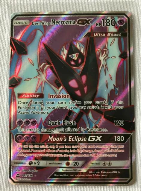 Dawn Wings Necrozma Gx 143156 Full Art Ultra Rare Sm Ultra Prism