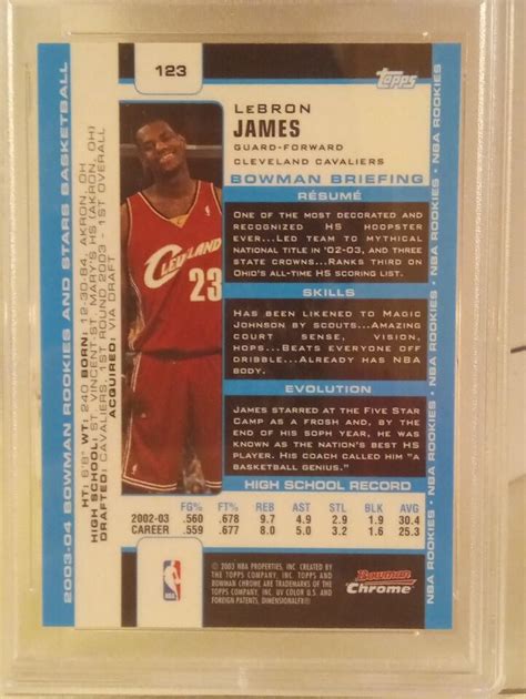 Lebron James Bowman Chrome Rc Rookie Card Psa Cavs Heat