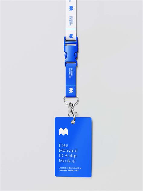 Free Lanyard ID Badge Mockup PSD