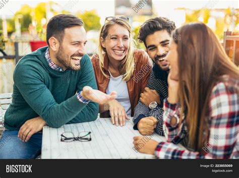 Group Four Friends Image And Photo Free Trial Bigstock