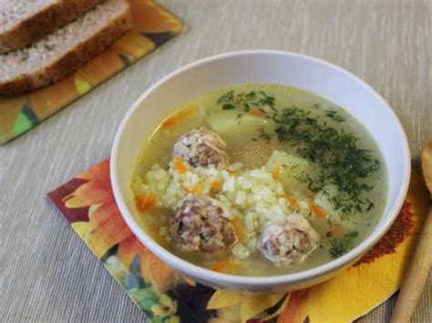 Суп с фрикадельками и рисом, пошаговый рецепт с фото.