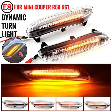 Dynamic Flashing Led Side Marker Indicator Lamp For Bmw Mini Cooper R60