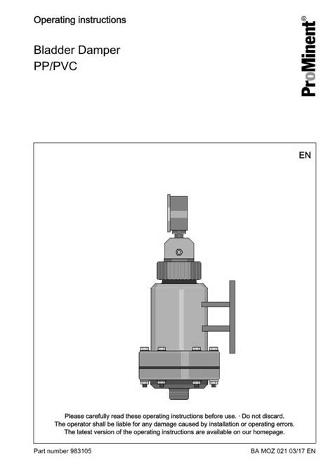 PDF Bladder Damper PP PVC ProMinent Bladder Damper PP PVC