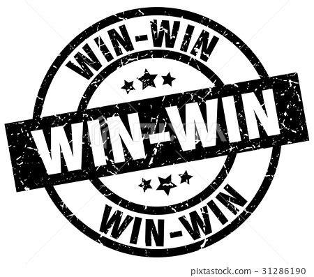 Win Win Round Grunge Black Stamp Stock Illustration Pixta