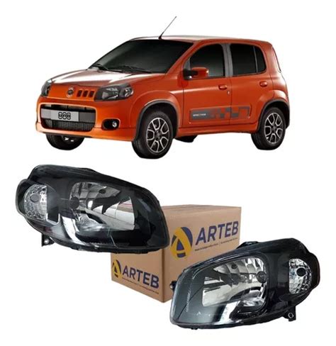 Par Farol Principal Masc Negra Fiat Uno Vivace Way Sporting