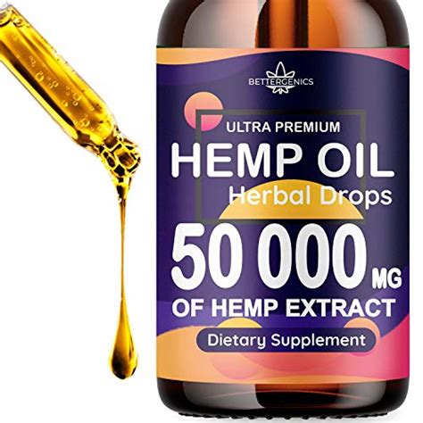 Hemp Oil Drops 50 000 Mg Co2 Extracted Help Cope With Stress Anxiety Ebay