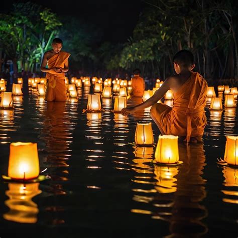 Chiang Mai Thailand November Buddhist Monks Praying For The Loy