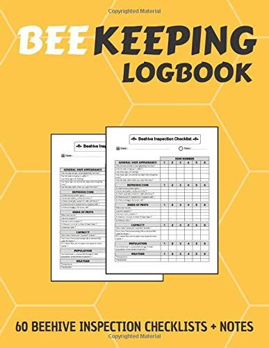 Beekeeping Journal Beekeeping Log Book 120 Pages Beehive Inspection Checklist Sheet And Notes