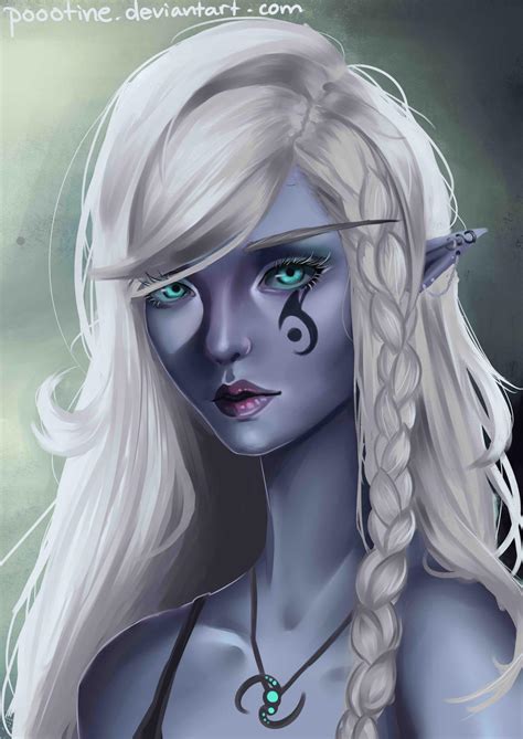 Fantasy Drow Elf DnD character portrait by poootine on DeviantArt