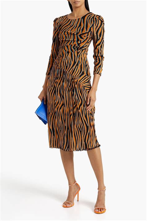 Diane Von Furstenberg Barbara Reversible Printed Stretch Mesh Midi