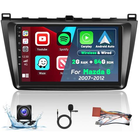 Roinvou 2 64G Android 13 CarPlay Stereo For 2007 2012 Mazda 6 Built In