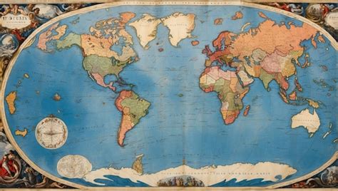 Un mapa del mundo que muestra los océanos Foto Premium