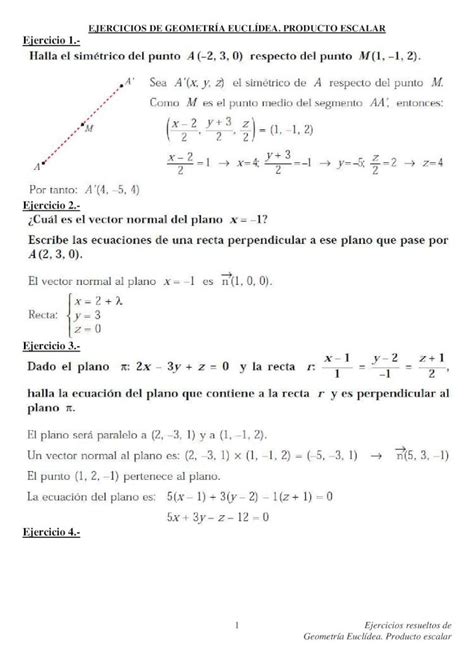 PDF Ejercicios de Geometría euclidea producto escalar Ejercicios