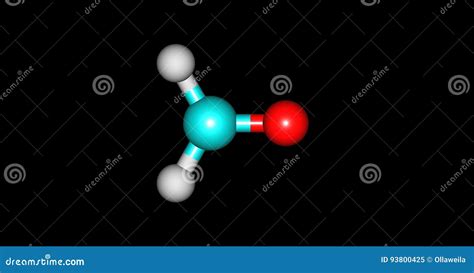 Estructura Molecular Del Formaldehído Aislada En Negro Stock de