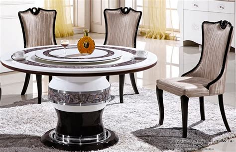 Round 8 Person Marble Dining Table With Lazy Susan Tradekorea