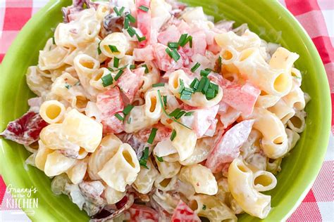 Creamy Bacon Tomato Pasta Salad Recipe Grannys In The Kitchen