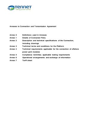 Fillable Online Annexes To Connection And Transmission Agreement Fax