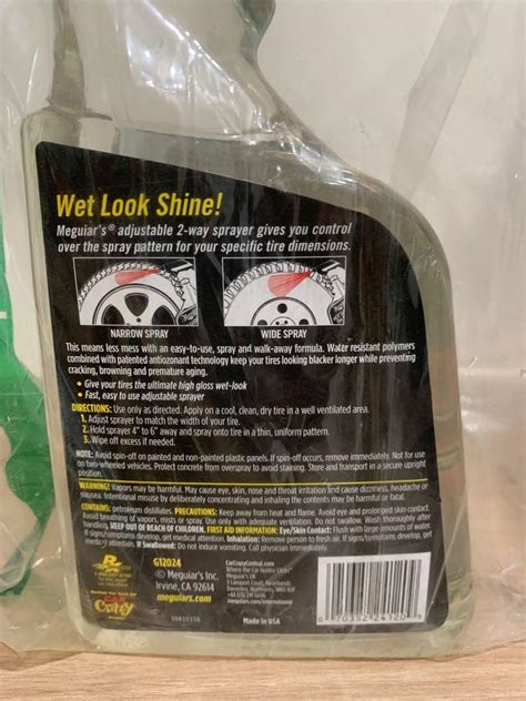 Meguiar S Hot Shine Tyre Spray Car Accessories Accessories On Carousell