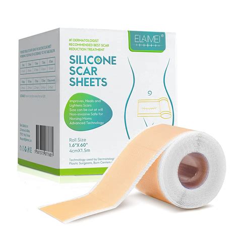 Elaimei 60 Silicone Scar Sheets Silicone Tape For Scars Removal