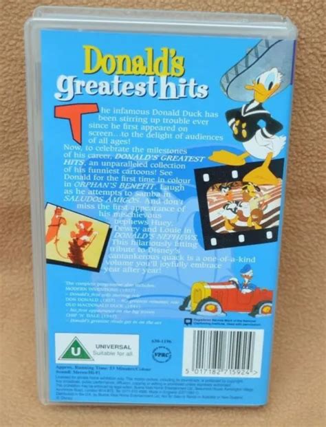 DISNEY DONALDS GREATEST Hits Video Pal Vhs Rare 12 50 PicClick UK