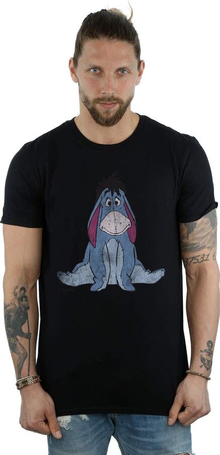 Absolute Cult Disney Mens Winnie The Pooh Classic Eeyore T Shirt Black