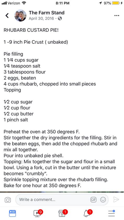Pin By Beverly Smith On Pies Cobblers Etc Rhubarb Custard Pies