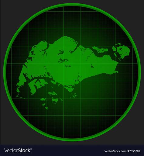 Map singapore on the radar screen Royalty Free Vector Image