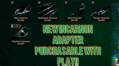 Warframe New Incarnon Adapters Now Purchasable With Platinum Youtube