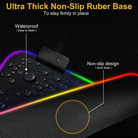 Игровой коврик для мыши с RGB-подсветкой, большой компьютерный коврик ...