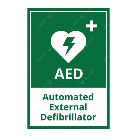 Aed Automated External Defibrillator Signage Vector Automated External