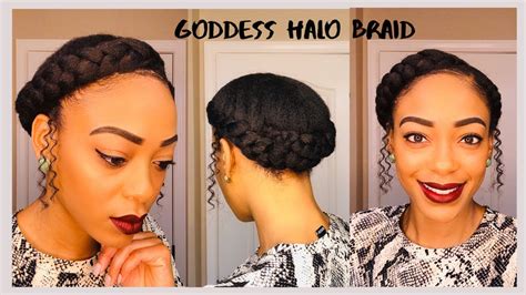 Goddess Halo Braid On Natural Hair Quick And Easy Protective Style Ft