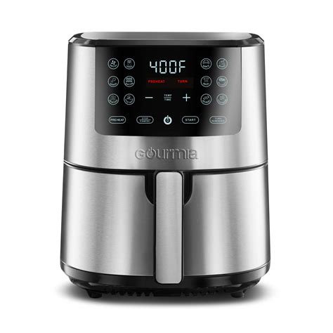 Gourmia 4 Qt Digital Air Fryer With Guided Cooking Easy Clean Stainless Steel