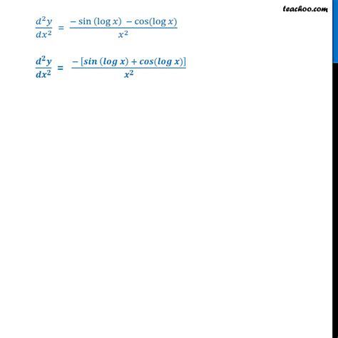 Ex Find Second Order Derivatives Of Sin Log X