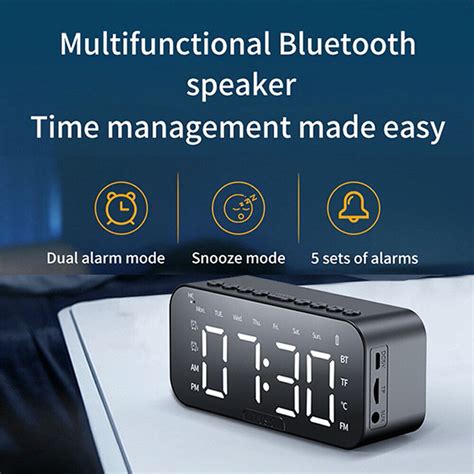 Led Digital Alarm Clock Radio Bedside Fm Clock Radio With Bluetooth Speaker Au Ebay