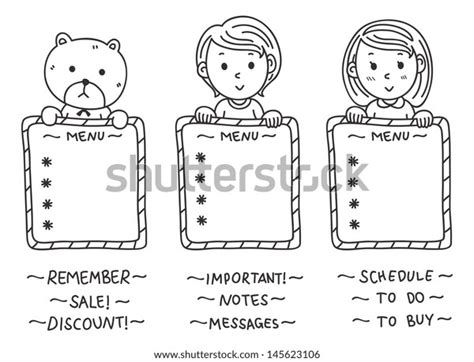 Cute Kid Holding Message Board Stock Vector Royalty Free 145623106