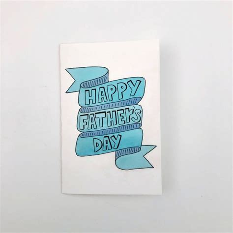 Fathers Day Card Homemade Hand Lettered And Watercolor 4 X 6 Card