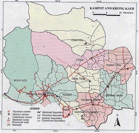 Cambodia Map Kampot