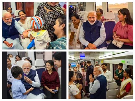 Pm Modi Rides Delhi Metro On His 73rd Birthday Passengers Wish Him In Their Own Ways See Pics