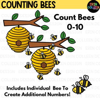 Counting Bees Clipart 0 10 FREEBIE By Erin Colleen Design TpT